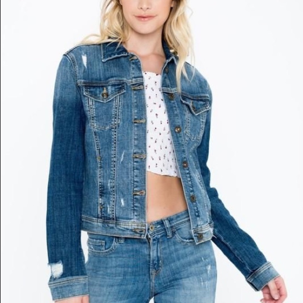 Sneak Peek | Distressed Denim Jean Jacket | Small - Picture 2 of 5